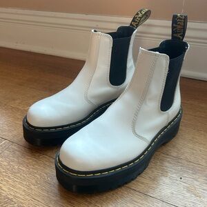 Dr. Martens White Ankle Boots